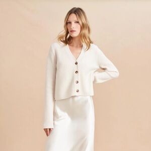 La Ligne Mini Toujours Cardigan in Cream in size XS